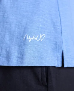 Nykd All Day V Neck Slub Cotton tee - NYLE512 - Hydrangea
