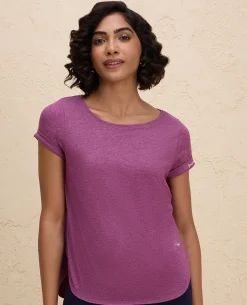 Nykd By Nykaa After Class Apple Bottom Flattering Longline Tee-NYAT272-Wine Melange
