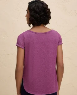 Nykd By Nykaa After Class Apple Bottom Flattering Longline Tee-NYAT272-Wine Melange