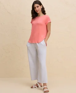 Nykd By Nykaa After Class Apple Bottom Flattering Longline Tee-NYAT272-Orange Melange