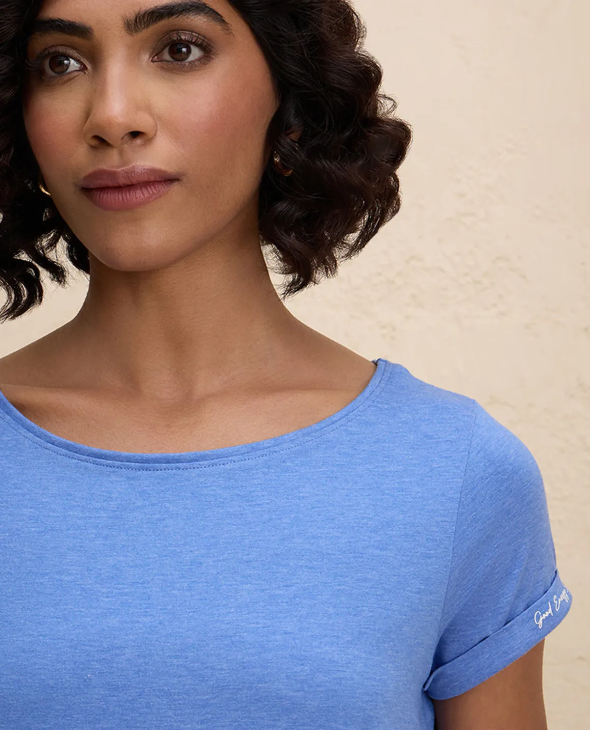 Nykd By Nykaa After Class Apple Bottom Flattering Longline Tee-NYAT272-Blue Melange