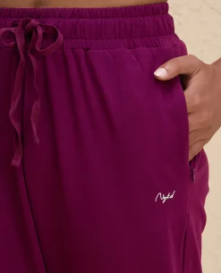Nykd By Nykaa All Day Cotton Comfort Pant with Zip Pockets-NYAT502-Wine