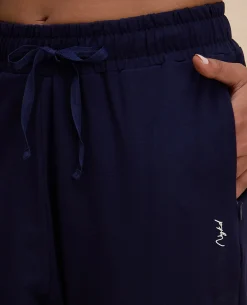 Nykd By Nykaa All Day Cotton Comfort Pant with Zip Pockets-NYAT502-Navy