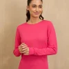 NYKD By Nykaa Back Twist Full sleeve Running Tee -NYK802-Red
