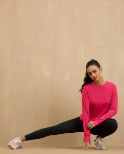 NYKD By Nykaa Back Twist Full sleeve Running Tee -NYK802-Red