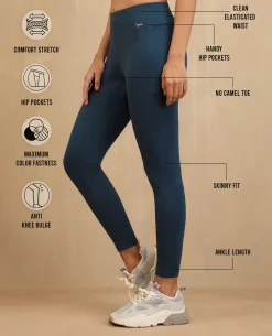NYKD By Nykaa Comfort Leggings with Pockets! - NYAT401-Blue