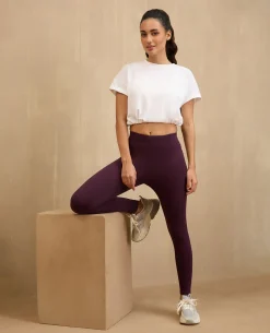 NYKD By Nykaa Comfort Leggings with Pockets! -NYAT401-Grape