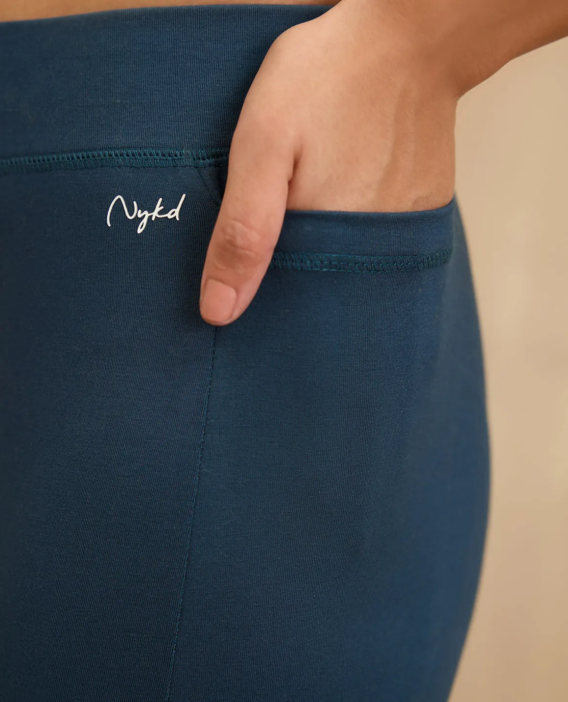 NYKD By Nykaa Comfort Leggings with Pockets! - NYAT401-Blue