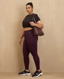 NYKD By Nykaa Comfort Leggings with Pockets! -NYAT401-Grape