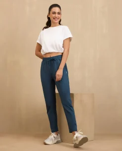 NYKD By Nykaa Cotton Comfort Pants-NYAT502-Blue