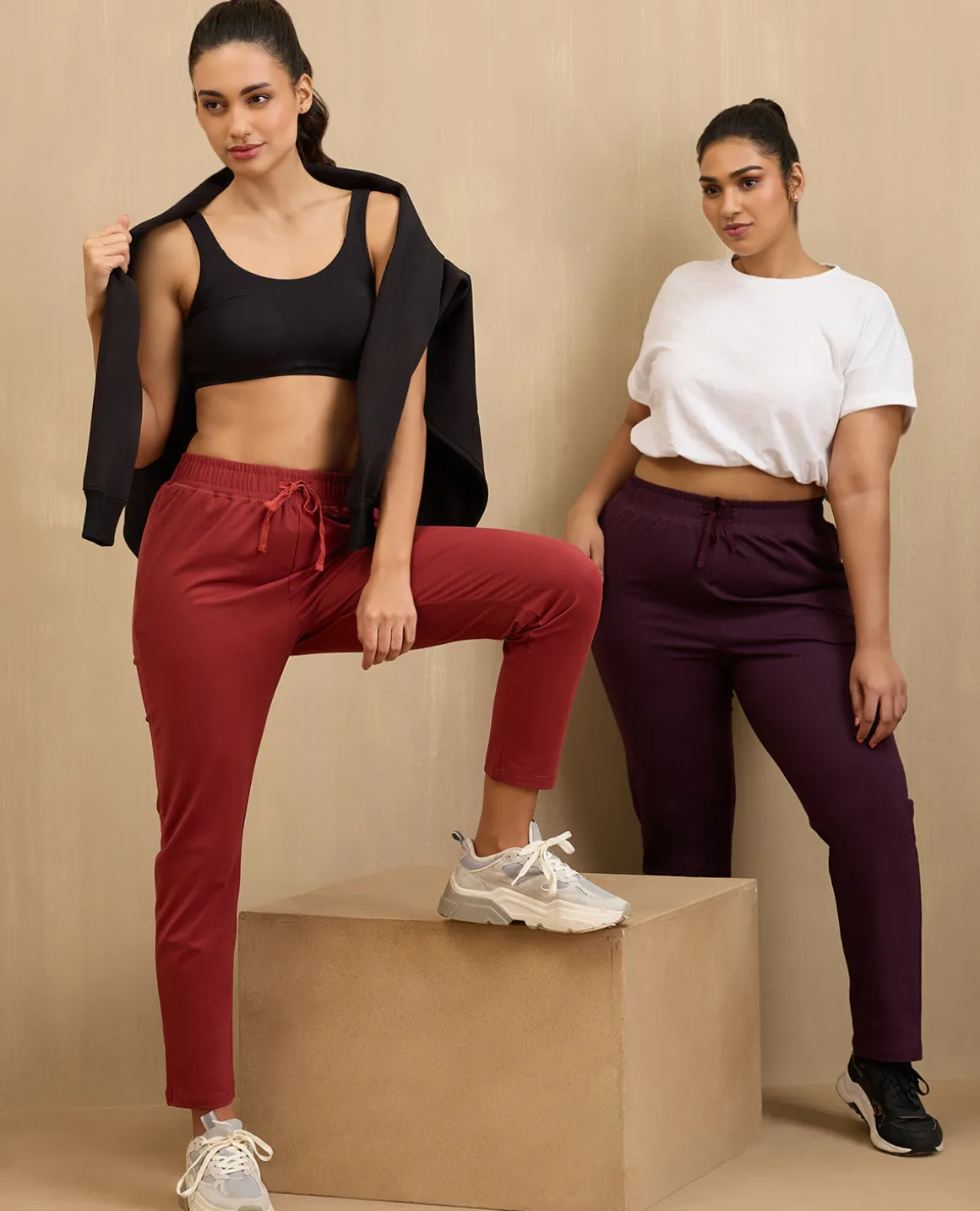 NYKD By Nykaa Cotton Comfort Pants-NYAT502-Grape