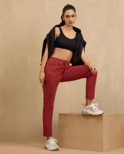NYKD By Nykaa Cotton Comfort Pants-NYAT502-Red