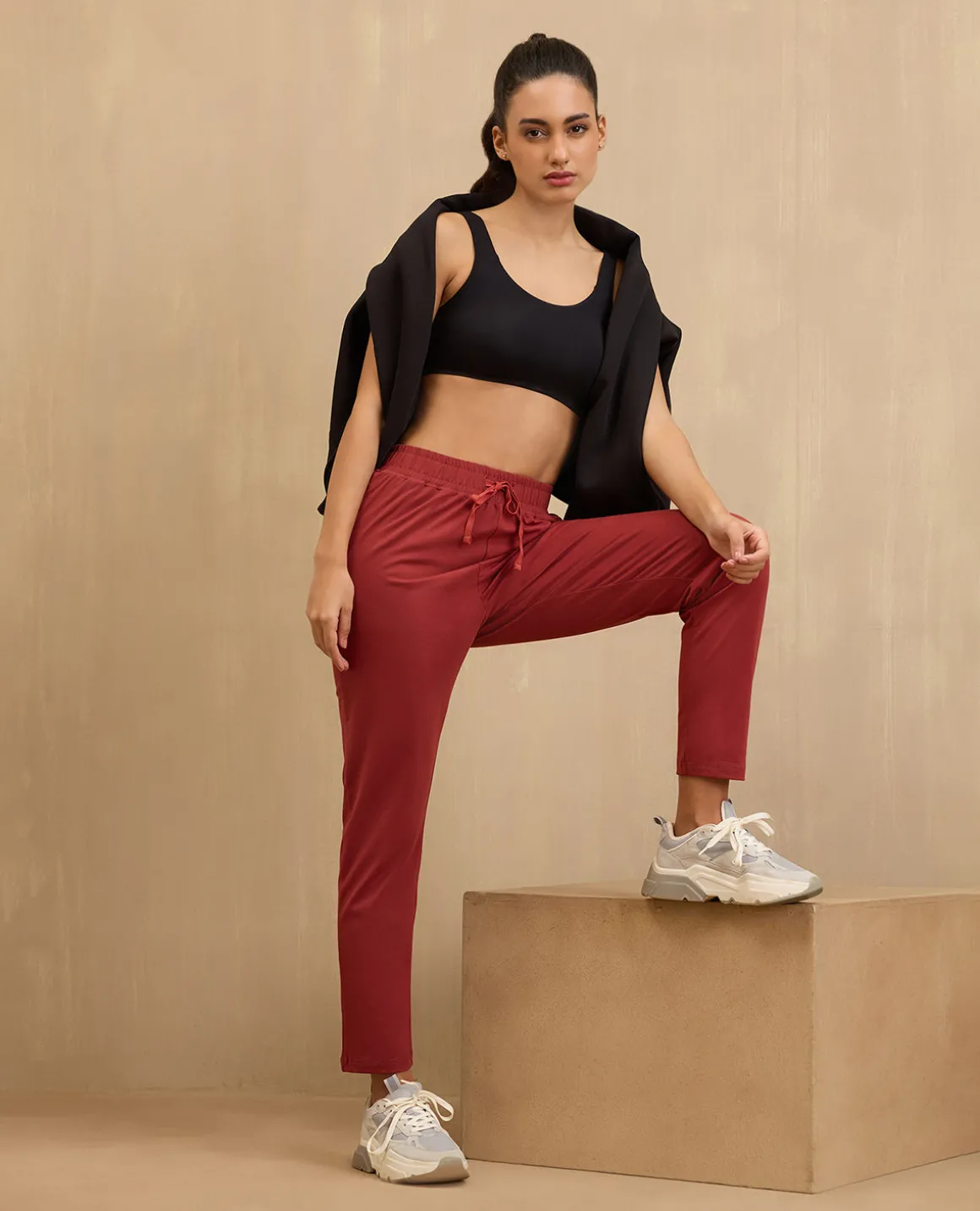NYKD By Nykaa Cotton Comfort Pants-NYAT502-Red