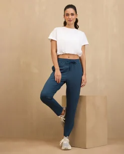 NYKD By Nykaa Cotton Comfort Pants-NYAT502-Blue
