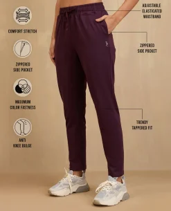 NYKD By Nykaa Cotton Comfort Pants-NYAT502-Grape