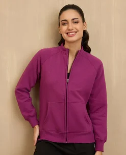 NYKD By Nykaa Cozy Fleece Zippered Jacket -NYLE704-Maroon