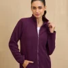 NYKD By Nykaa Cozy Sherpa Front open Jacket-NYLE701-Grape