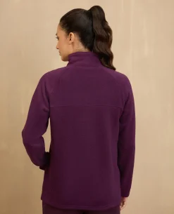 NYKD By Nykaa Cozy Sherpa Front open Jacket-NYLE701-Grape