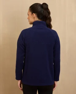 NYKD By Nykaa Cozy Sherpa Front open Jacket-NYLE701-Navy
