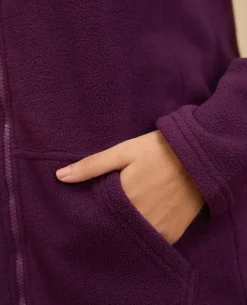 NYKD By Nykaa Cozy Sherpa Front open Jacket-NYLE701-Grape