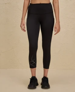 Nykd By Nykaa High Rise Legging with Reflective Print -NYK299-Jet Black