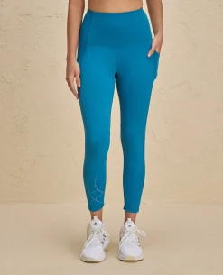 Nykd By Nykaa High Rise Legging with Reflective Print -NYK299-Teal