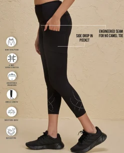 Nykd By Nykaa High Rise Legging with Reflective Print -NYK299-Jet Black