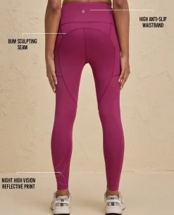 Nykd By Nykaa High Rise Legging with Reflective Print -NYK299-Grape