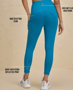 Nykd By Nykaa High Rise Legging with Reflective Print -NYK299-Teal