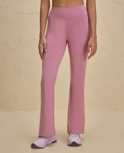 Nykd By Nykaa Iconic Cotton Flare Leggings with Pockets-NYAT503-Mauve