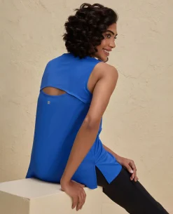 Nykd By Nykaa Quick Dry Stylised Tank Top Longline -NYK034-Bright Blue
