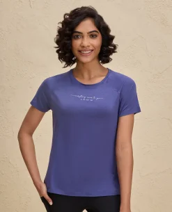 Nykd By Nykaa Quick Dry UV Protection Slim Fit Tee -NYK296-Blue