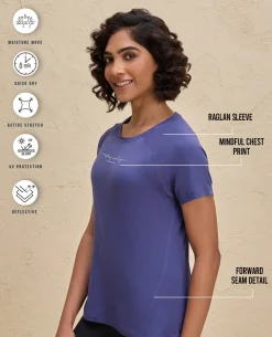 Nykd By Nykaa Quick Dry UV Protection Slim Fit Tee -NYK296-Blue