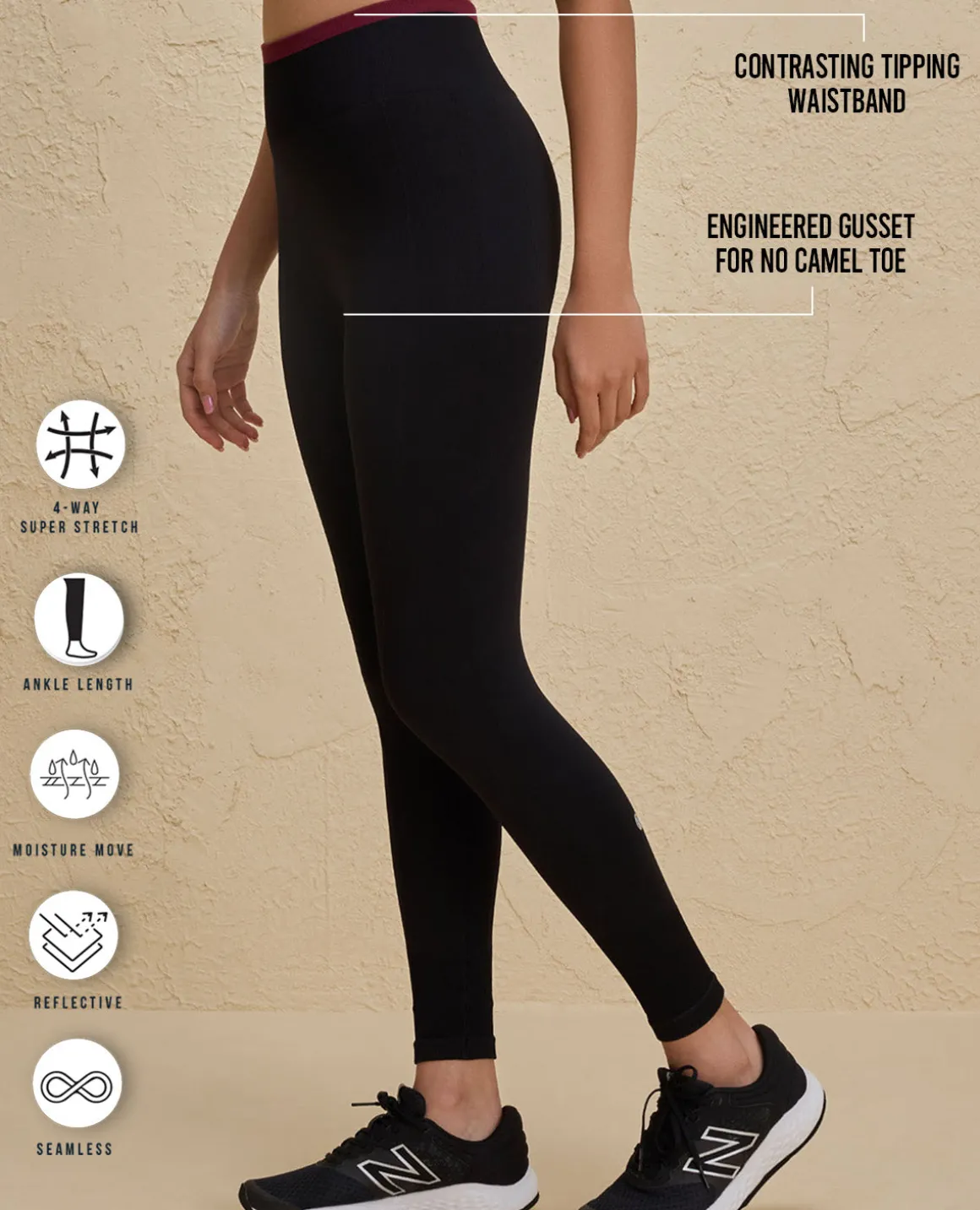 Nykd By Nykaa Seamfree Game Changer Booty Leggings -NYK406-Jet Black