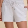 Nykd By Nykaa Summer Essential Smocked Waist Lounge Cotton Terry Shorts -NYLE603-Grey Melange