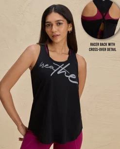 Nykd By Nykaa Summer Essential Cotton Slub Longline Tank -NYAT034-Jet Black