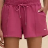 Nykd By Nykaa Summer Essential Smocked Waist Lounge Cotton Terry Shorts -NYLE603-Grape