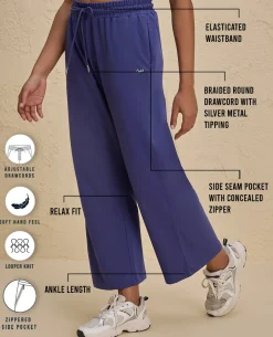 Nykd By Nykaa Summer Essential Comfort Cotton Terry Lounge Pants -NYLE606-Blue