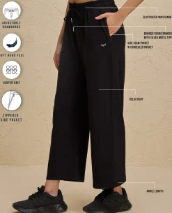 Nykd By Nykaa Summer Essential Comfort Cotton Terry Lounge Pants -NYLE606-Jet Black