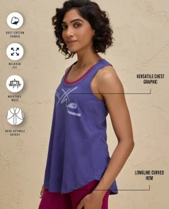 Nykd By Nykaa Summer Essential Cotton Slub Longline Tank -NYAT034-Blue