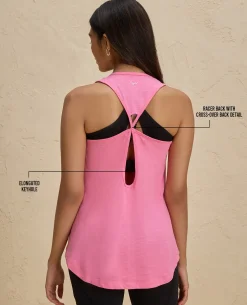 Nykd By Nykaa Summer Essential Cotton Slub Longline Tank -NYAT034-Pink