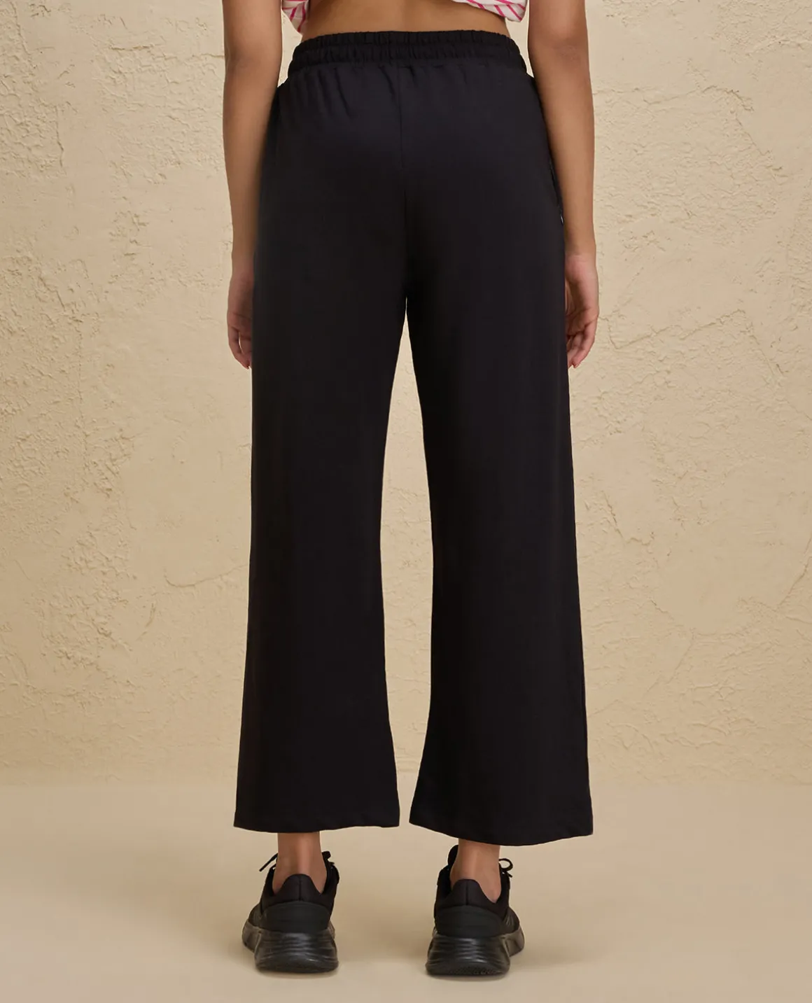Nykd By Nykaa Summer Essential Comfort Cotton Terry Lounge Pants -NYLE606-Jet Black