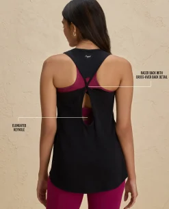 Nykd By Nykaa Summer Essential Cotton Slub Longline Tank -NYAT034-Jet Black