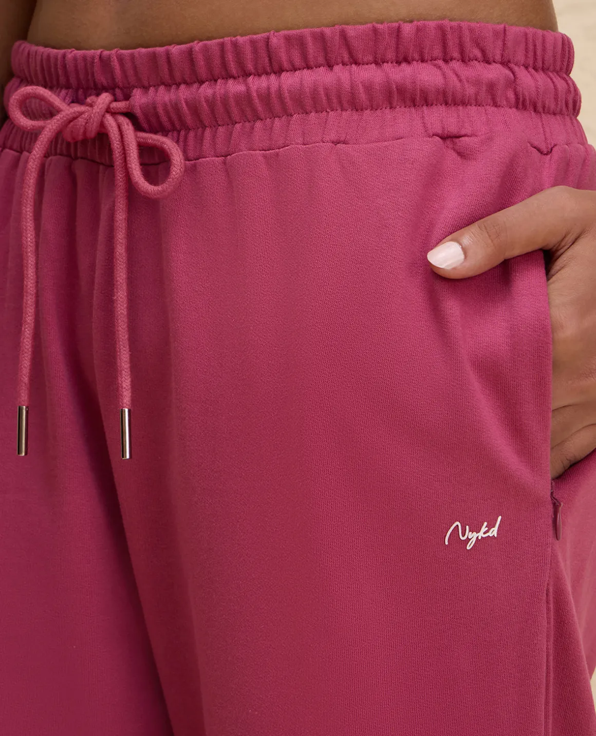 Nykd By Nykaa Summer Essential Comfort Cotton Terry Lounge Pants -NYLE606-Grape