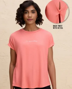 Nykd By Nykaa Super Stylish Back Knot Tee-NYAT279-Orange