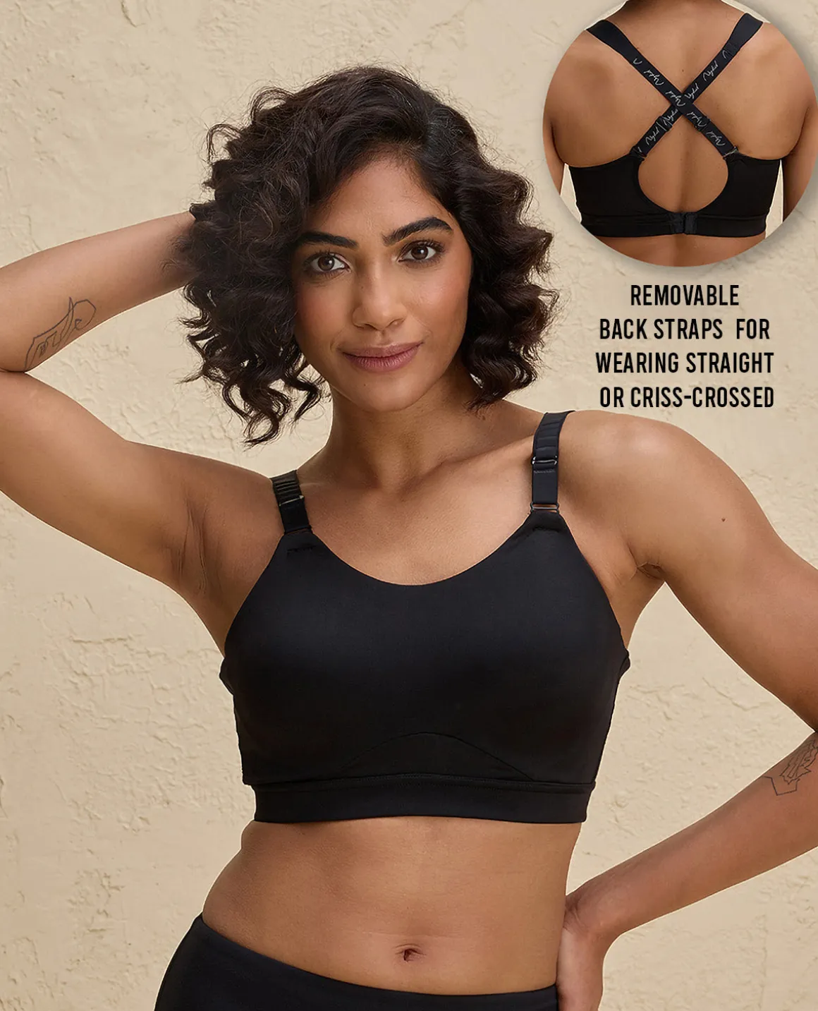 Nykd By Nykaa Ultimate Full Coverage High Impact Adjustable Sports Bra-NYK908-Jet Black