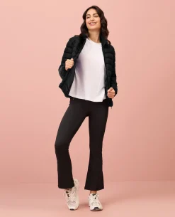 NYKD By Nykaa Ultra Light Weight Puffer Jacket with Inbuilt Bag (Set of 2)-NYAT405-Black