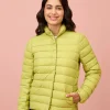 NYKD By Nykaa Ultra Light Weight Puffer Jacket with Inbuilt Bag (Set of 2)-NYAT405-Green