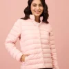 NYKD By Nykaa Ultra Light Weight Puffer Jacket with Inbuilt Bag (Set of 2)-NYAT405-Pink