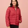NYKD By Nykaa Ultra Light Weight Puffer Jacket with Inbuilt Bag (Set of 2)-NYAT405-Red